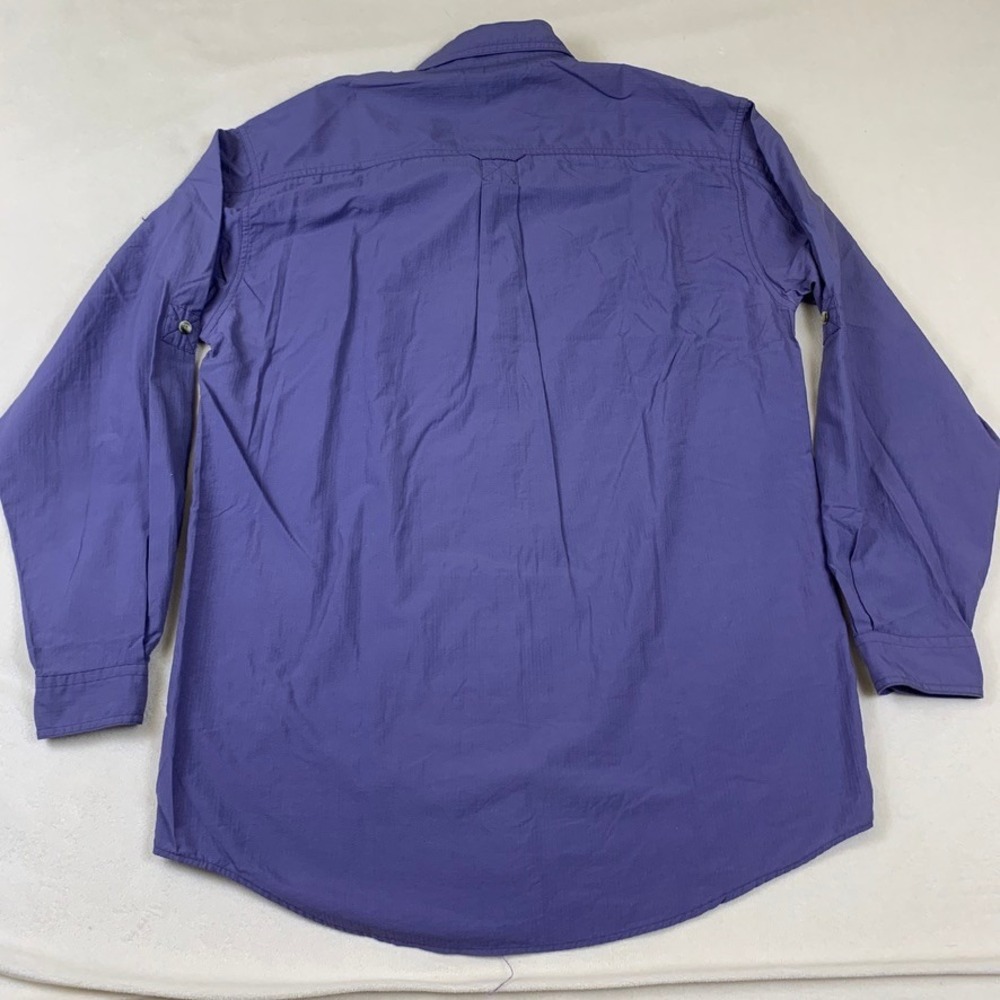 LL Bean Mens Medium Tall Purple Ripstop Nylon Fishing Hiking Long Sleeve Shirt - Picture 9 of 11